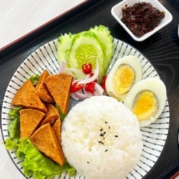 ข้าวหมูยอ น้ำพริกตาแดง