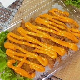 ข้าวไก่กรอบ ราดซอสชีสดิป