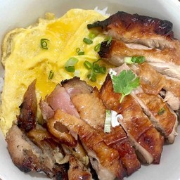 ข้าวไก่ย่าง+ไข่ข้น+น้ำจิ้มแจ่ว