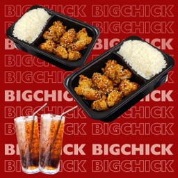 [อร่อยซ่ากับโค้ก]ข้าวไก่ทอดเกาหลี 2 กล่อง+โค้ก 22 ออนซ์ 2 แก้ว