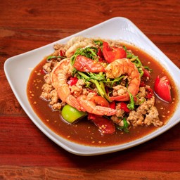 ยำกะเฉดหมูสับกุ้งสด