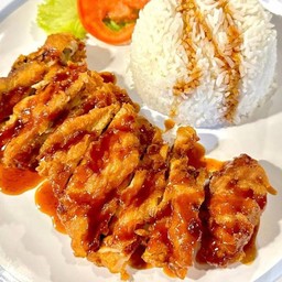 ข้าวไก่ทอดซอส BBQเกาหลี