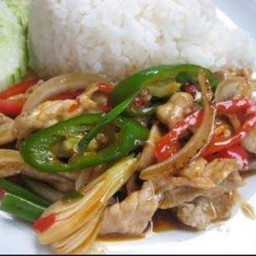 ผัดพริกราดข้าว