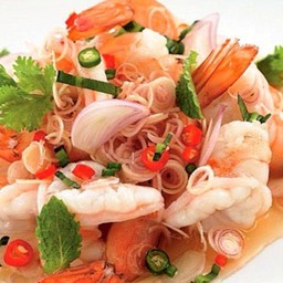 ยำตะไคร้กุ้งสด