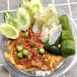 น้องใบตองข้าวไข่เจียวบุฟเฟต์ ตลาดเทศบาลขามเรียง