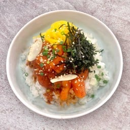 ข้าวแซลมอนดอง ซีอิ๊วหม่าล่า