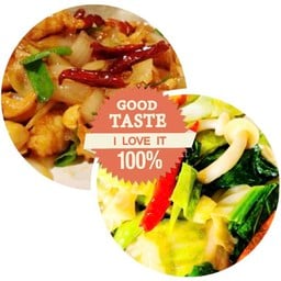 ไก่ผัดเม็ดมะม่วง แถม ผัดผักรวม