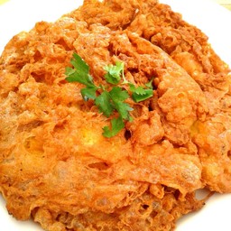 ไข่เจียวหมูสับราดข้าว