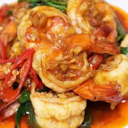 กุ้งผัดนำ้พริกเผา