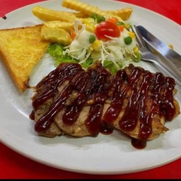 สเต็กสะโพกไก่บาร์บีคิว