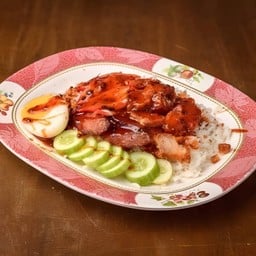 ข้าวหมูแดง+หมูกรอบ