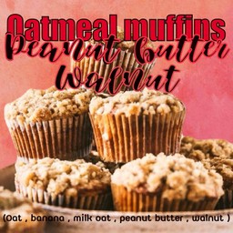 มัฟฟินข้าวโอ๊ต(ไม่แป้งไม่น้ำตาล) รสออริจินัลวอลนัทพีนัทบัตเตอร์วอลนัท