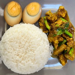ข้าวราดพริกแกงไก่+เมนูไข่