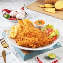 สเต็กไก่ทอดคริสปี้ ซอสต้มยำ