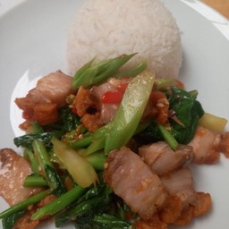 หมูกรอกราดข้าว