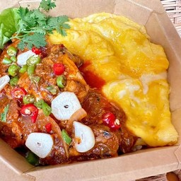 ข้าวยำปลากระป๋อง+ไข่ข้น