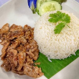 ข้าวหมูทอดกระเทียม