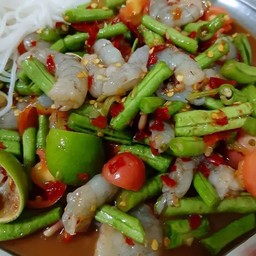 ตำถั่วกุ้งสด
