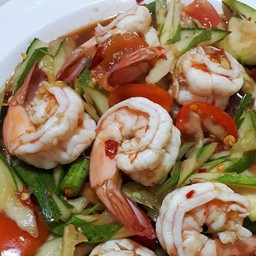 ตำแตงกุ้งลวก