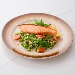 Salmon Steak Pesto Pasta Lemon & Cashew nut