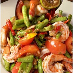 ตำถั่วกุ้งลวก