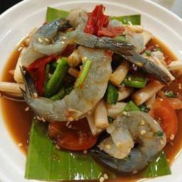 ตำไหลบัวกุ้งสด