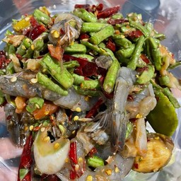 ตำถั่วกุ้งสด