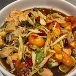 002_ตำปลาร้าเส้นเล็กหมูยอไส้กรอก