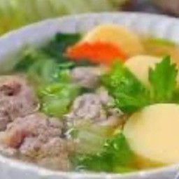 ต้มจืดเต้าหู้ +หมูสับ-กับข้าว