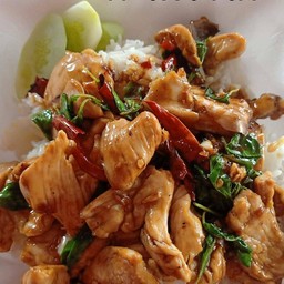 กะเพราไก่ราดข้าว