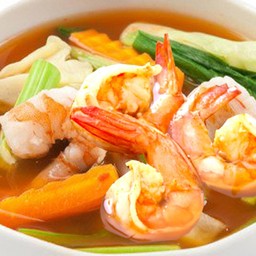 Sour Soup With Shrimp And Mixed Vegetables