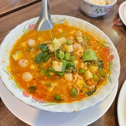 แกงป่าหมูสับ ลูกชิ้นปลากราย