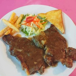 สเต็กเนื้อสันนอก 2 ชิ้นกล่องเดียวกัน