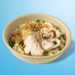 ข้าวต้มปลากะพงรวมมิตร (กุ้ง,หมึก)