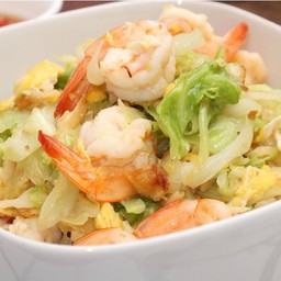 Stir Fried Cabbage With Shrimp (Coconut Oil)