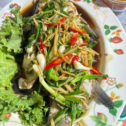 ปลากระพงนึ่งซีอิ้ว