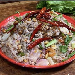 ยำวุ้นเส้นโบราณหมูสับ+หมูยอ