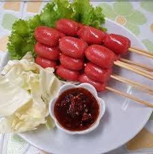 ไส้กรอกแดงทอด