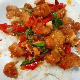 ข้าวกะเพราไก่กรอบ + ไข่ดาว