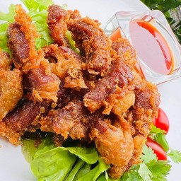 อร่อย 77  ข้าวหมูทอด และยำ