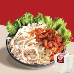 หมี่ไก่ฉีก น้ำพริกหมูกระจก