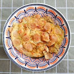 ข้าวไข่เจียวเน้นไส้กรอก