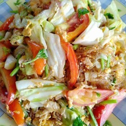 ผัดวุ้นเส้น กับข้าว