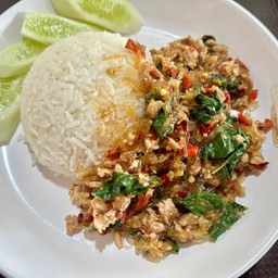 ข้าวกะเพราวุ้นเส้นหมูสับ