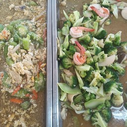 เซตสุดฮิต  ผัดบล็อคโคลี่กุ้ง+ผัดบวบใส่ไข่