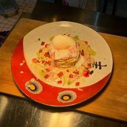 สปาเกตตี้ คาโบน่ารัก เบค่อนและไข่ออนเซ็น