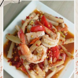 ตำไหลบัวกุ้งสด จานเล็ก