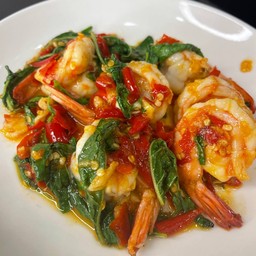 กุ้งผัดกะเพรา