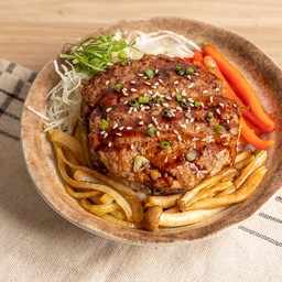 ฟรีซุป! ข้าวแฮมเบิร์กหมูโคจิบุตะ