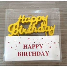 เทียนอักษรติดกันhappy  birthday สีเหลืองทอง